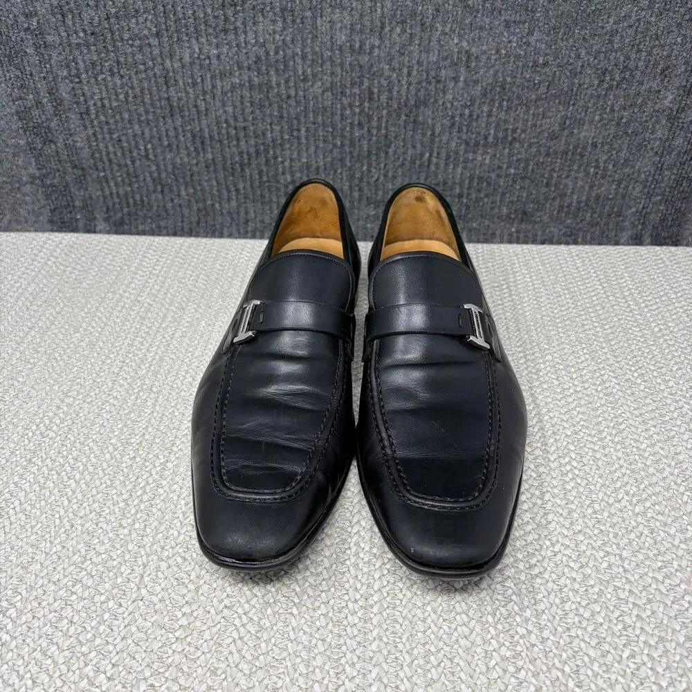 Magnanni Lino Bit Loafers Black Leather Dress Shoes Oxfords Mens 9.5 M